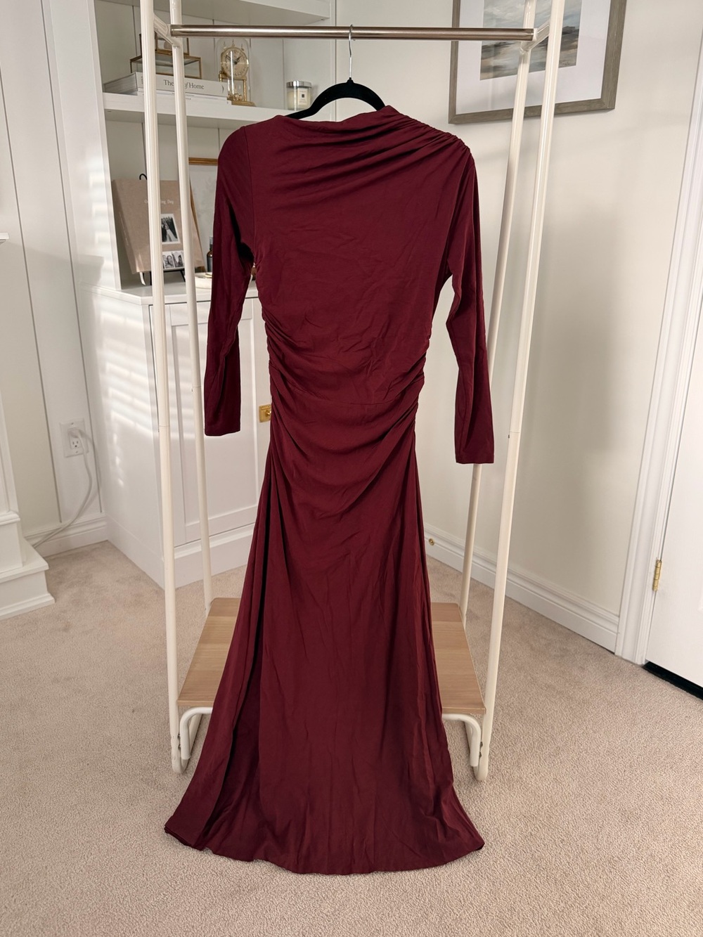 Abercrombie & Fitch Long-Sleeve Burgundy Maxi Dress